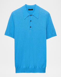 トップス prada sport archive tight knit polo Prada Men's Mesh Knit Polo Shirt | Neiman Marcus