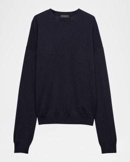Prada Men's Wool Quarter-Zip Polo Sweater | Neiman Marcus