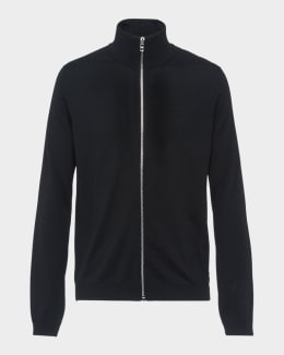 Prada Men's Superfine Wool Half-Zip Cardigan Jacket | Neiman Marcus