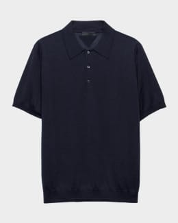 Prada Men's Double-Layer Polo Shirt | Neiman Marcus