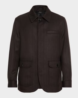 Brioni Men's Suede Field Jacket | Neiman Marcus
