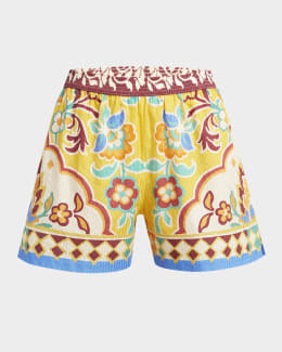 Etro Paisley Silk Shorts | Neiman Marcus