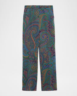 Etro Paisley Jacquard Cropped Skinny Trousers | Neiman Marcus