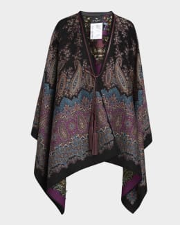 Etro Floral Wool-Blend Cape | Neiman Marcus
