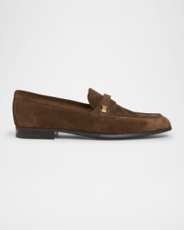 『church's』Brown Leather Moccasins Church's Men's Milton Deerskin Penny Loafers | Neiman Marcus