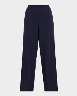 Emporio Armani Mid-Rise Straight-Leg Trousers | Neiman Marcus