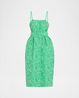 Rosie Assoulin Halter In The Name of Love Seersucker Midi Dress | Neiman  Marcus