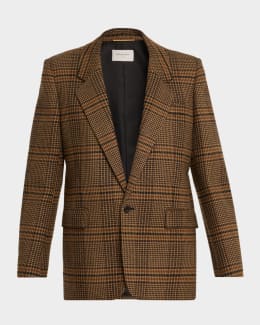 ジャケット・アウター WOOL GABARDINE DOUBLE BREASTED JACKET Saint Laurent Wool Gabardine Double-Breasted Jacket | Neiman Marcus