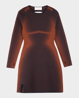 triple loop knit dress Long Sleeve Noir Knit Dress 2 / Noir main image 0