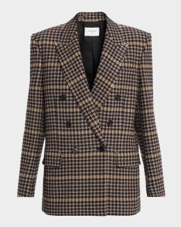 Saint Laurent Wool Gabardine Double-Breasted Jacket | Neiman Marcus