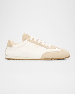 PRADA ローヒル PRADA Downtown brushed leather sneakers