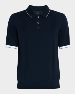 Homme Plisse Issey Miyake Men's Pleated Polo Shirt | Neiman