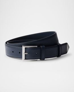 Prada Men's Logo Cotton Tape Belt | Neiman Marcus
