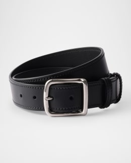 SAINT LAURENT La 66 スリム レザー ベルト La 66 slim leather belt in black - Saint Laurent | Mytheresa
