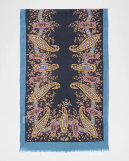 Etro Paisley & Floral Sheer Silk Scarf | Neiman Marcus