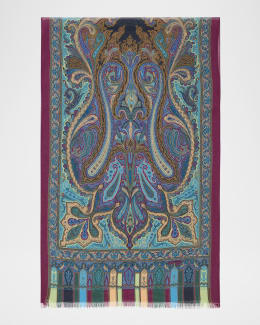 Etro Paisley & Floral Sheer Silk Scarf | Neiman Marcus