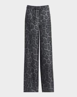 Stella McCartney Floral Embroidered Loose Wool Pants