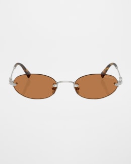 小物 miu Miu Miu Gradient Metal Oval Sunglasses | Neiman Marcus