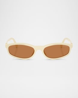Miu Miu MU 52YS Metal Oval Sunglasses | Neiman Marcus