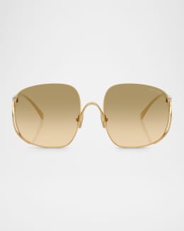 Miu Miu MU 54YS 80 Rimless Titanium Wrap Sunglasses | Neiman Marcus