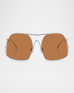 미루ページ Miu Miu MU A55S Steel Square Sunglasses | Neiman Marcus