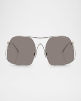 Miu Miu MU 54YS 80 Rimless Titanium Wrap Sunglasses | Neiman Marcus