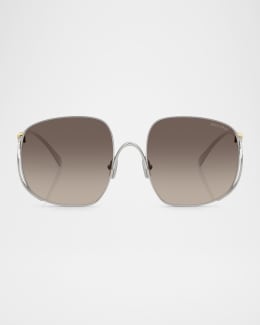 Miu Miu Logo Acetate Rectangle Sunglasses | Neiman Marcus