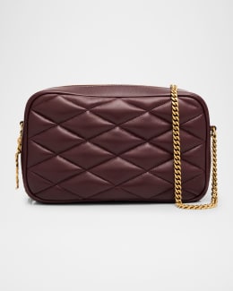 Saint Laurent College Mini YSL Quilted Crossbody Bag