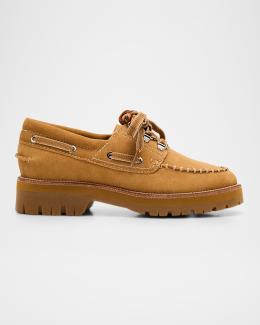 Rag & Bone Carter Woven Leather Boat Loafers | Neiman Marcus