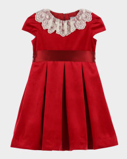 Helena Girl's Pique Peek a Bow Dress, Size 2-6 | Neiman Marcus
