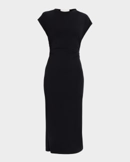 Veronica Beard Charissa High-Neck Midi Dress | Neiman Marcus