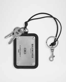 Il Bisonte Men's Oriuolo Stamped Logo Leather Keychain