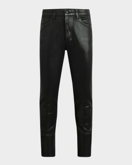PURPLE Men's Patent Film Coated Skinny Jeans | Neiman Marcus