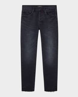 デニム・ジーパン PURPLE BRAND Black Raw Slim Straight Jeans Purple Brand Slim Straight Jeans in Raw Black | Bloomingdale's