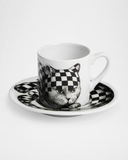Fornasetti High Fidelity Leopard Print Coffee Mug | Neiman Marcus