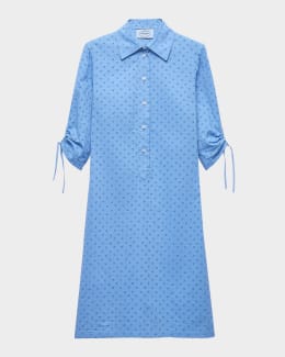 Prada Short-Sleeve Poplin Shirtdress | Neiman Marcus