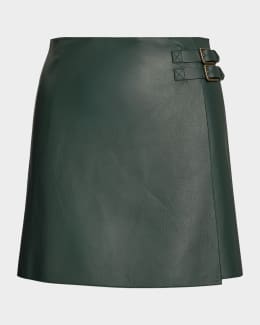 Courreges 2-Pocket Vintage Leather Mini Skirt | Neiman Marcus
