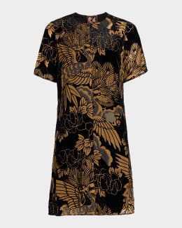 Johnny Was Daphne Tiered Floral-Print Silk Mini Dress | Neiman Marcus