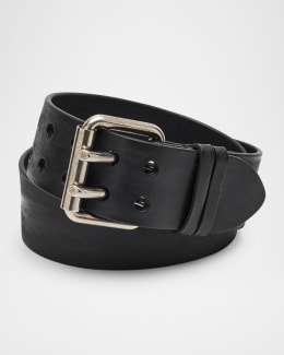 Dries Van Noten Men's Studded Leather Belt | Neiman Marcus