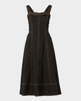 Shoshanna Vivienne Scalloped Floral Lace Midi Dress | Neiman Marcus
