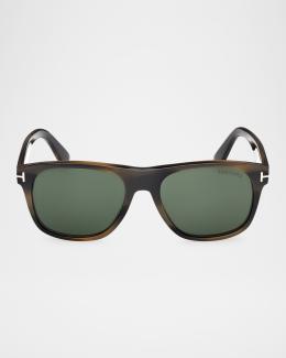 TOM FORD Men's Dax Square Tortoiseshell Sunglasses | Neiman Marcus