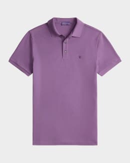 Ralph Lauren Purple Label Men's Textured Silk-Cotton Polo Sweater