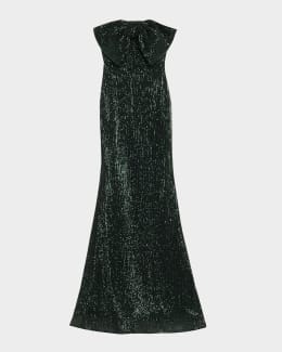Badgley Mischka Women's Fold Top Strapless Gown - Green - Gowns
