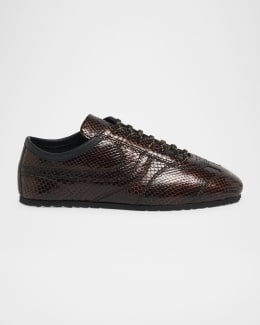 Dries Van Noten Dustin Mixed Leather Retro Sneakers | Neiman Marcus
