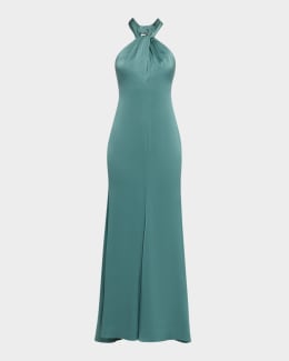 SEROYA Tabitha Ruched Mesh Midi Dress | Neiman Marcus
