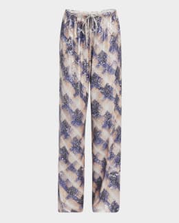 Zimmermann Silk Wide-Leg Tuck Pants | Neiman Marcus