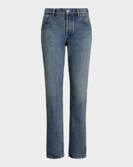 Prada High-Rise Wide-Leg Denim Jeans | Neiman Marcus