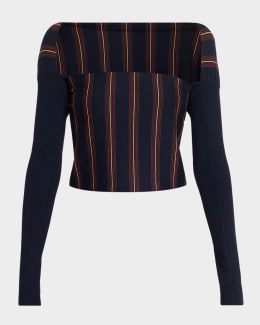 Dries Van Noten Capos Fringed Long-Sleeve Top | Neiman Marcus