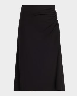 Dries Van Noten Printed Silk Midi Wrap Skirt | Neiman Marcus