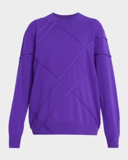 Dries Van Noten Tishana Striped V-Neck Wool Sweater | Neiman Marcus